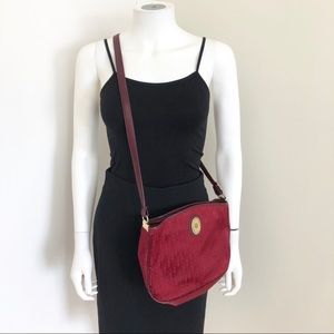 Vintage DIOR dark red crossbody purse handbag